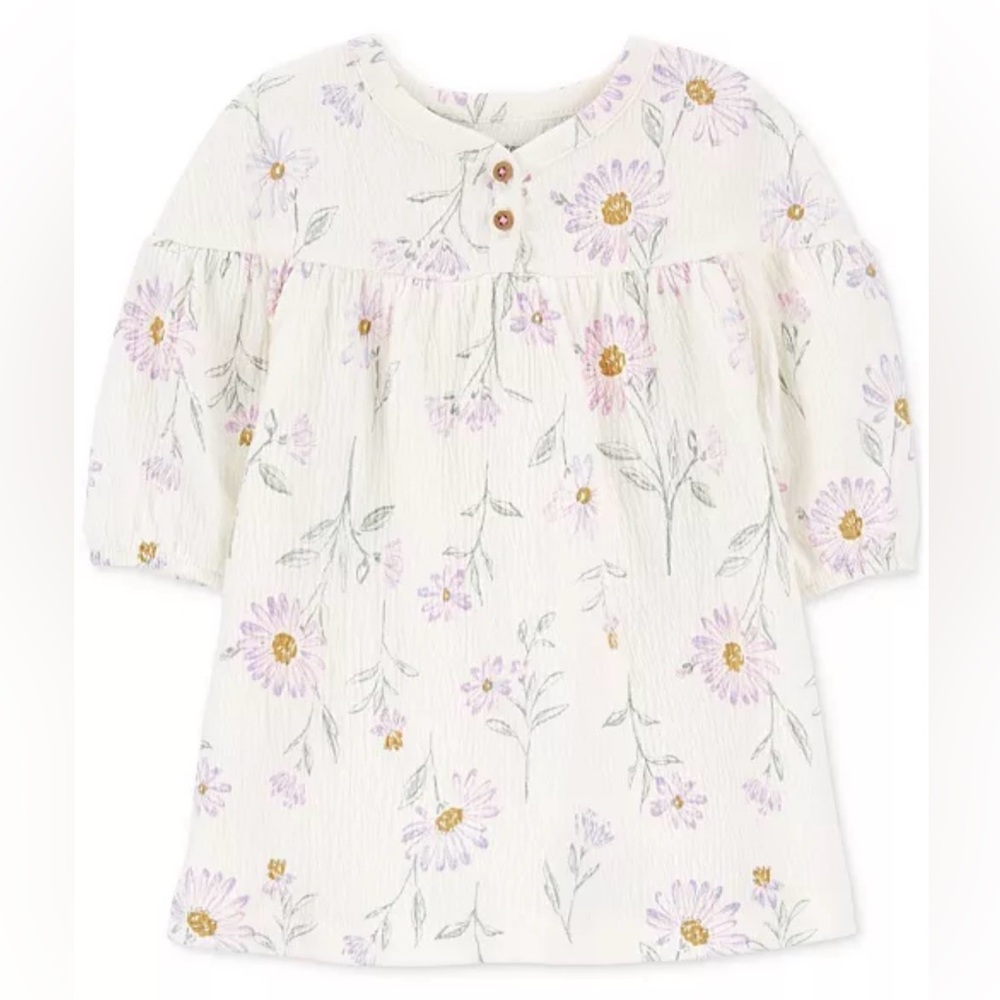 Carter’s 12 Month Baby Girls Floral-Print Gauze Two Piece Dress New With Tag